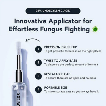 Toenail Fungus Pen - UNDECYLENIC ACID 25% - Daily Solution for Brittle & Thickened Nails